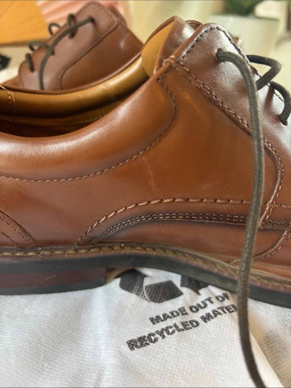 Men's Cognac Leather Derby Shoes